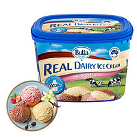 Bulla 澳大利亚进口大桶冷饮冰淇淋 2L 草莓香草巧克力三色冰淇淋