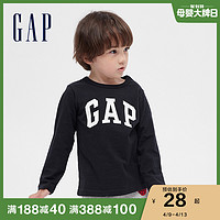 Gap男幼童LOGO纯棉长袖T恤663827春夏新款童装儿童洋气内搭上衣