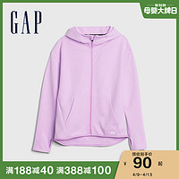 Gap男女童纯色运动卫衣开衫春夏618330 新款洋气童装儿童连帽外套