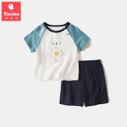 TINSINO 纤丝鸟 儿童短袖短裤家居服套装