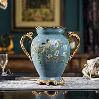 美式田园陶瓷花瓶创意插花器欧式客厅样板间家居整体花艺装饰摆件