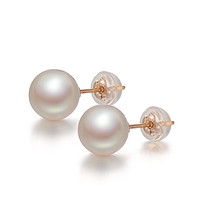 gN pearl 京润珍珠 3214210124506 18K金珍珠耳钉 6.5-7mm