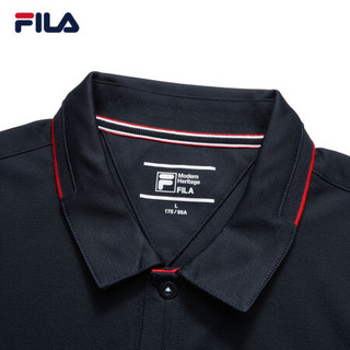 FILA 斐乐官方男子短袖polo衫 2021年夏季新款时尚百搭男士polo衫 传奇蓝-NV 175/96A/L