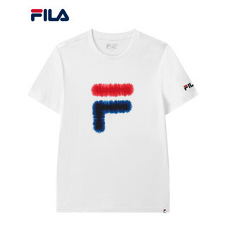 FILA 斐乐官方男士短袖T恤2021年夏季新款休闲运动圆领上衣 标准白-WT 170/92A/M