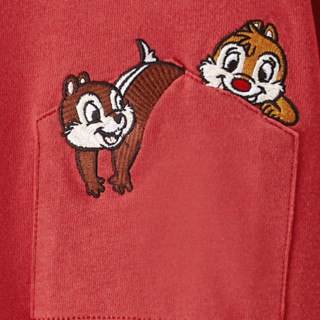 LED'IN 乐町 奇奇蒂蒂联名系列 女士刺绣短袖T恤 CWDAA1249 砖红色 S