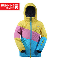 Running river奔流儿童户外滑雪服保暖登山W4664A 黄色105 S(136-142)-XL