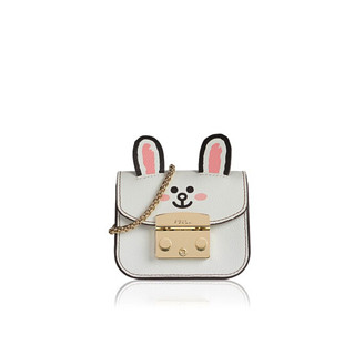 FURLA 芙拉 LINE FRIENDS胶囊系列 女士微型链条斜挎包 WE00174-1790-329 纯白色 迷你