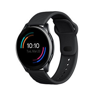 OnePlus 一加 Watch W301CN 4G智能手表 46mm 亮黑表壳 黑色橡胶表带（GPS、NFC、血氧）