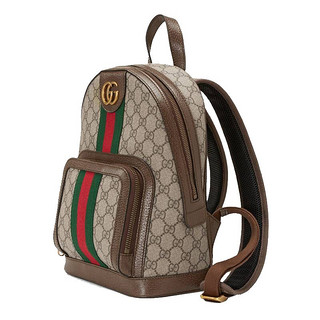 GUCCI 古驰 OPHIDIA系列 女士帆布双肩包 547965 9U8BT 8994 米色/乌木色 小号