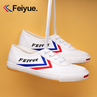 飞跃（feiyue）帆布鞋男女韩版学生小白鞋低帮男士休闲运动鞋时尚系带白色平板鞋 笑脸白红蓝2256 37