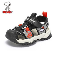 史努比（SNOOPY）童鞋男童凉鞋 夏季时尚防滑休闲鞋包头防撞沙滩鞋 黑色 29码内长约187mm