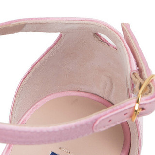斯图尔特·韦茨曼 STUART WEITZMAN 女士粉色绸缎高跟凉鞋 NUNAKEDSTRAIGHT 60 NYMPH SATIN 37.5
