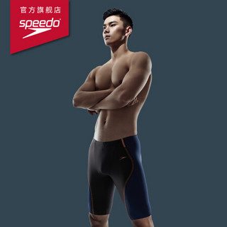 Speedo/速比涛男士泳衣全新电气矩阵系列DFN-1101新款肌理感男子及膝泳裤男8134365293 黑色/深蓝色 36