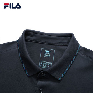 FILA 斐乐官方男子短袖POLO衫 2021年夏季轻商务潮流简约POLO衫 传奇蓝-NV 180/100A/XL