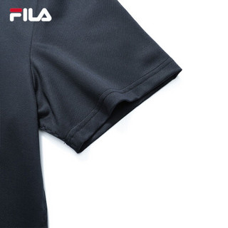 FILA 斐乐官方男子短袖POLO衫 2021年夏季轻商务潮流简约POLO衫 传奇蓝-NV 175/96A/L