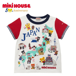 MIKIHOUSE 夏季新品 50周年限定城市款T恤日本印象精致刺绣  儿童白色 120cm/儿童