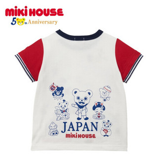 MIKIHOUSE 夏季新品 50周年限定城市款T恤日本印象精致刺绣  儿童白色 120cm/儿童