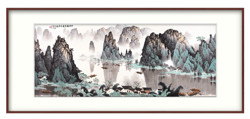 橙舍 白雪石新中式客厅装饰画山水画沙发背景墙国画办公室大气玄关挂画