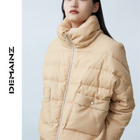 DEMAINZ2021年新款奢华羽绒服女高端90白鹅绒宽松时尚粉红色短款