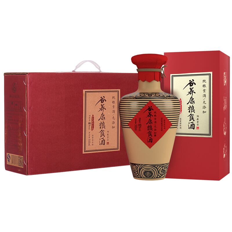 谷养康 粮食酒 陶藏 52%vol 浓香型白酒 500ml*4瓶 整箱装