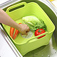BELO 百露 创意塑料移动水槽厨房洗菜篮果蔬淘菜筛子水槽果盘滴漏盆沥水篮 绿色