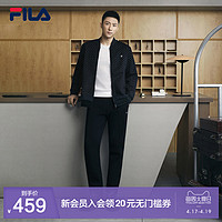 FILA 斐乐 FILA斐乐官方男士针织长裤2021夏季新款直筒裤子休闲裤运动裤男裤