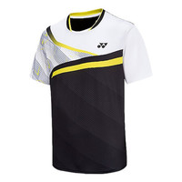 YONEX 尤尼克斯 羽毛球服时尚吸汗舒适运动短袖T恤男款110191BCR-007黑色L码