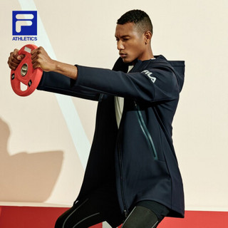 FILA 斐乐官方  男子外套连帽2020新款休闲针织上衣潮男服装 RD宝蓝-NV 165/88A/S