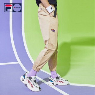 FILA FUSION 斐乐官方男子针织长裤2020夏季新款直筒裤休闲裤裤子 驼卡其-LK 170/80A/M