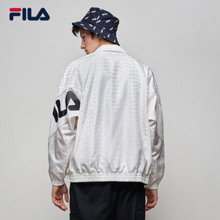 FILA 斐乐官方 男子梭织外套 2020秋季新款运动茄克舒适上衣男 标准白-WT 170/92A/M