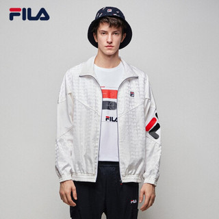 FILA 斐乐官方 男子梭织外套 2020秋季新款运动茄克舒适上衣男 标准白-WT 170/92A/M