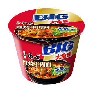 康师傅 大食桶 红烧牛肉面 143g*12桶