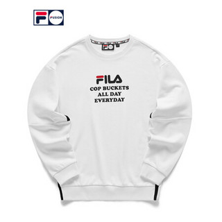 FILA FUSION 斐乐男子套头卫衣2020冬季新款潮流logo街头卫衣男 标准白-WT 165/88A/S