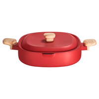 COOKER KING 炊大皇 X系列 JG28XH 煎锅(28cm、不粘、铝合金、福气红)