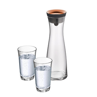 德国WMF进口冷水壶大容量凉水壶家用耐高温开水北欧玻璃凉水杯（倒水杯1.0L（墨黑色））