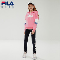 FILA斐乐童装女童卫衣2021年春季新款儿童中大童连帽宽松运动上衣 雾虹-PK 160cm