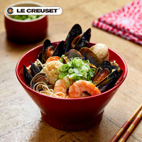 法国 LE CREUSET 酷彩 炻瓷 12.5厘米 复古和风拉面汤V型碗300ml(600ml大碗-青羽色)
