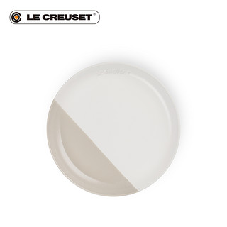 法国LE CREUSET酷彩 炻瓷首尔花蕾系列圆形盘菜盘餐具多色家用盘（22厘米-棉花白/豆蔻色）