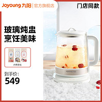 九阳D15养生壶家用多功能高档锤纹玻璃煮茶炖煲办公室(初雪白)
