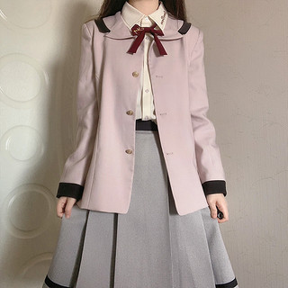St.cat 圣卡特女子高 洋子 JK制服 西式制服 女士西服外套 淡浅粉色 S