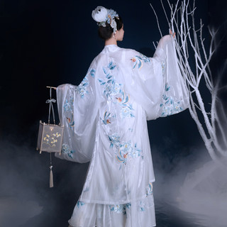 河汉涓埃 宋制汉服 夙夙 女士大袖衫 白色 XS