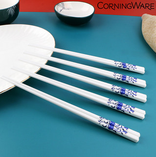 康宁CORNINGWARE 小青花陶瓷筷子5双装