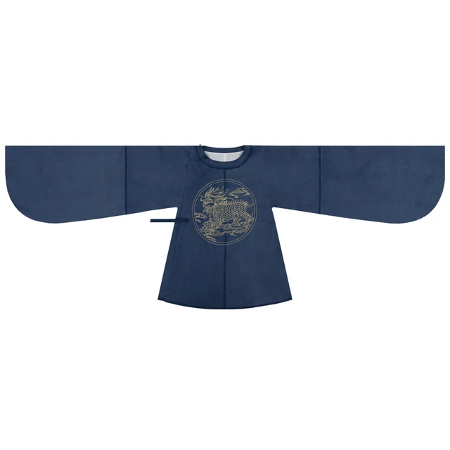 河汉涓埃 明制汉服 玉麒麟 女士圆领短袄 藏蓝 XS