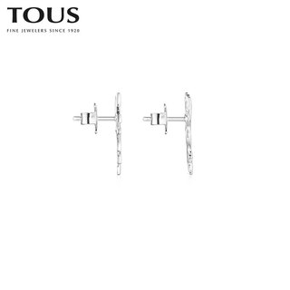 TOUS 桃丝熊 2021春夏新品Fragile Nature系列925银树叶耳钉 118653530（银色）