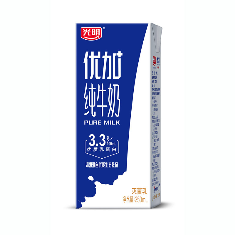 bright 光明 优加 纯牛奶 250ml*16盒