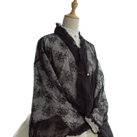 CEL洋装设计 Lolita洛丽塔 和风 怀石浪屿 女士蕾丝羽织 黑色 M