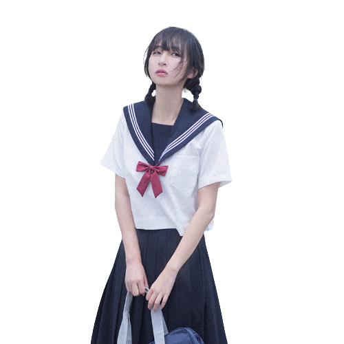 栗下町 JK制服 水手服 女士夏服上衣 白色 XS