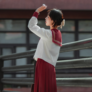 栗下町 契约玫瑰 JK制服 水手服 女士中间服上衣 白色 XS