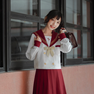 栗下町 契约玫瑰 JK制服 水手服 女士中间服上衣 白色 XS