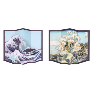 大英博物馆官方富岳三十六景系列立体镂空雕刻贺卡 东海道品川御殿山所见富士款
